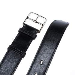 Pre Owned Hermes Black Calf Leather Etriviere Belt 85CM