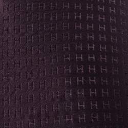 Pre Owned Hermès Prune Faconnee H Silk Jacquard Tie