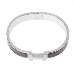 مملوكة مسبقًا Hermes Clic HH Enamel Palladium Plated Narrow Bracelet 