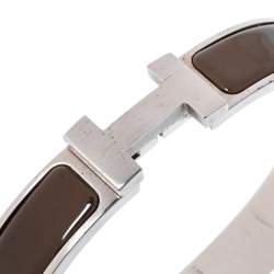 مملوكة مسبقًا Hermes Clic HH Enamel Palladium Plated Narrow Bracelet 