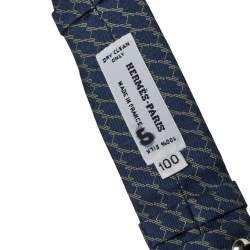 Pre Owned Hermès Blue H Print Silk Twill Capri Belt