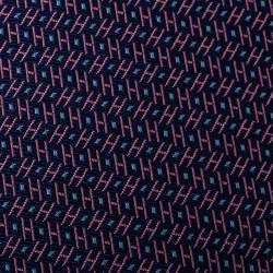 Pre Owned Hermes Navy Blue Printed Silk Classic Tie