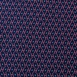 Pre Owned Hermes Navy Blue Printed Silk Classic Tie