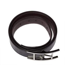 Hermes Noir/Chocolat Box and Togo Leather Quentin Reversible Belt 95 CM