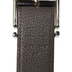 Hermes Black/Etain Box and Togo Leather Nathan Belt 95CM