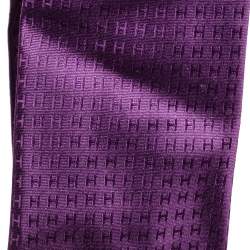 Pre Owned Hermès Purple Faconnee H Silk Tie 