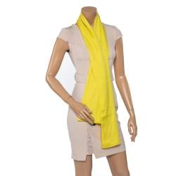 Hermes Yellow Equip'H Jacquard Wool & Silk Scarf