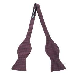 Hermès Grey & Red Horseshoe Patterned Silk Bow Tie