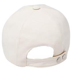 Pre Owned كاب هيرمس سيرينا قطن كريمي بالشعار المزين مقاس 57