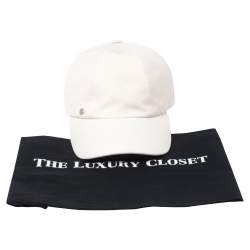 Pre Owned كاب هيرمس سيرينا قطن كريمي بالشعار المزين مقاس 57