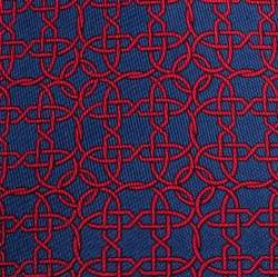 Pre Owned Hermes Navy Blue Geometric Print Silk Tie
