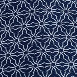 Pre Owned Hermes Navy Blue Geometric Print Silk Tie