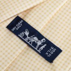 Pre Owned Hermes Cream Check Print Silk Tie