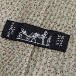 Hermes Pale Green H Print Silk Tie