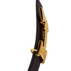 Pre Owned Hermes Black/Chocolate Chamonix and Togo Leather Constance Reversible Belt 100 CM
