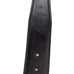 Pre Owned Hermes Black/Chocolate Chamonix and Togo Leather Constance Reversible Belt 100 CM