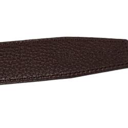 Pre Owned Hermes Black/Chocolate Chamonix and Togo Leather Constance Reversible Belt 100 CM