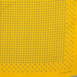 Pre Owned Hermès Yellow Printed Silk Pocket Square