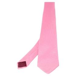 Pre Owned Hermès Rose Pink Nattée de Soie Tie