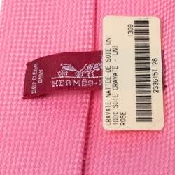 Pre Owned Hermès Rose Pink Nattée de Soie Tie
