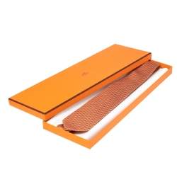 Pre Owned Hermès Orange 7 H Equilibre Silk Tie