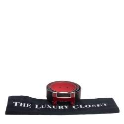 Pre Owned Hermes Moka/Rogue Casaque Evercolor and Chamonix H Reversible Buckle Belt 100CM