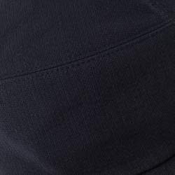 مملوكة مسبقًا Hermes Navy Blue Embroidered H Cotton Cap (57) 