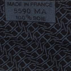 Pre Owned Hermes Navy Blue Printed Classic Silk Tie