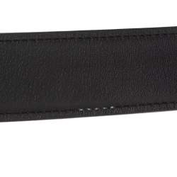 Pre Owned Hermes Brown/Black Leather Gris Moyen Reversible Belt 95CM