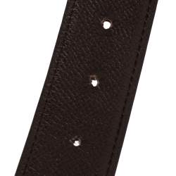 Pre Owned Hermes Brown/Black Leather Gris Moyen Reversible Belt 95CM