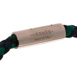 Pre Owned Hermès Multicolor Braided Leather Goliath Bracelet