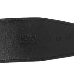 Pre Owned Hermes Black/White Epsom and Box Leather Palladium Hardware Constance Reversible Belt 90CM