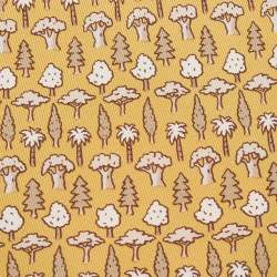 Pre Owned Hermes Yellow Tree Patterned Silk Traditional Tie