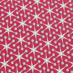 Pre Owned Hermes Red Starburst Printed Silk Tie