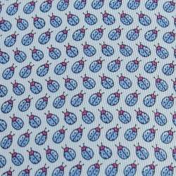 Pre Owned ربطة عنق هيرمس حرير مطبوع دعسوقة أزرق باهت