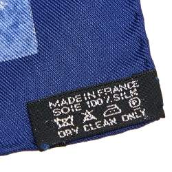 Pre Owned Hermès Blue La Voie Lactee Silk Gavroche Scarf