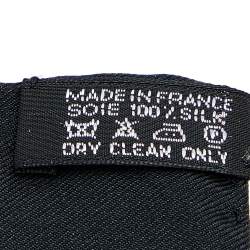 Pre Owned Hermès Black & Cream Jungle Love Silk Gavroche Scarf