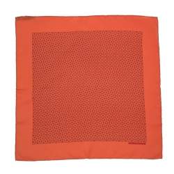 Hermes Orange Chaine D'Ancre Silk Pocket Square