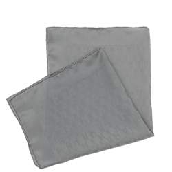 Hermès Grey Faconnee Grand H Silk Pocket Square