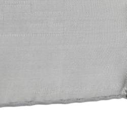 Hermès Grey Faconnee Grand H Silk Pocket Square