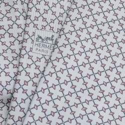  Hermes Grey Diamond Patterned Silk Jacquard Tie
