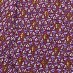 Hermes Magenta Grapes & Barrel Printed Silk Tie