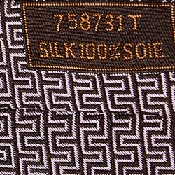 Pre Owned Hermes Light Pink Geometric Patterned Silk Jacquard Tie