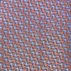 Hermes Grey & Brown Wave Patterned Silk Jacquard Tie
