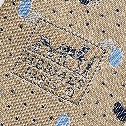 Hermes Beige Dot Patterned Silk Jacquard Tie