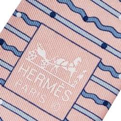 Hermes Pink Printed Silk Tie