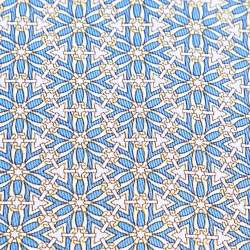 Hermes Blue Floral Printed Silk Tie