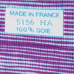 Pre Owned Hermes Purple Printed Silk Tie