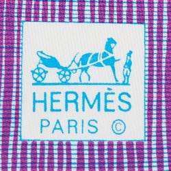 Pre Owned Hermes Purple Printed Silk Tie