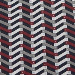 Hermes Multicolor Printed Silk Narrow Tie